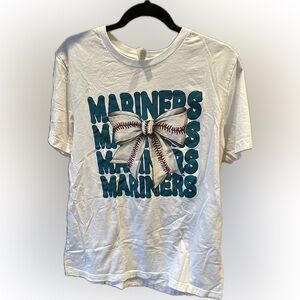 Mariners -Bella Canvas White and Blue Mariners Graphic Tee